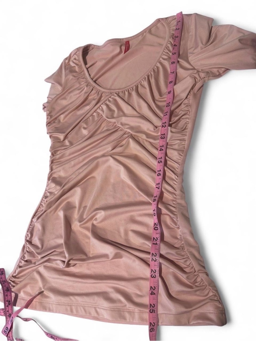 Ruby Ribbon Ruched Scoop Neck Top - Dusty Rose - Picture 6 of 6